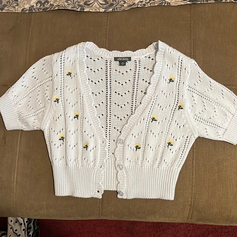 Wild Fable Target XS Blue Cropped Cardigan